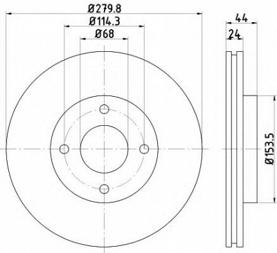 HELLA PAGID 8dd355120591 -  Диск тормозной вентилируемый